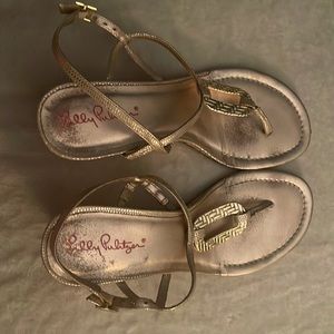 Lilly Pulitzer Wedge Gold Sandals